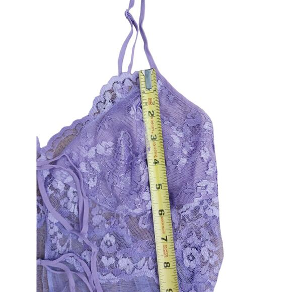 Victoria’s Secret Lingerie Lace Babydoll Sz M LAVENDER LT Purple Barbiecore VNT - Picture 15 of 16